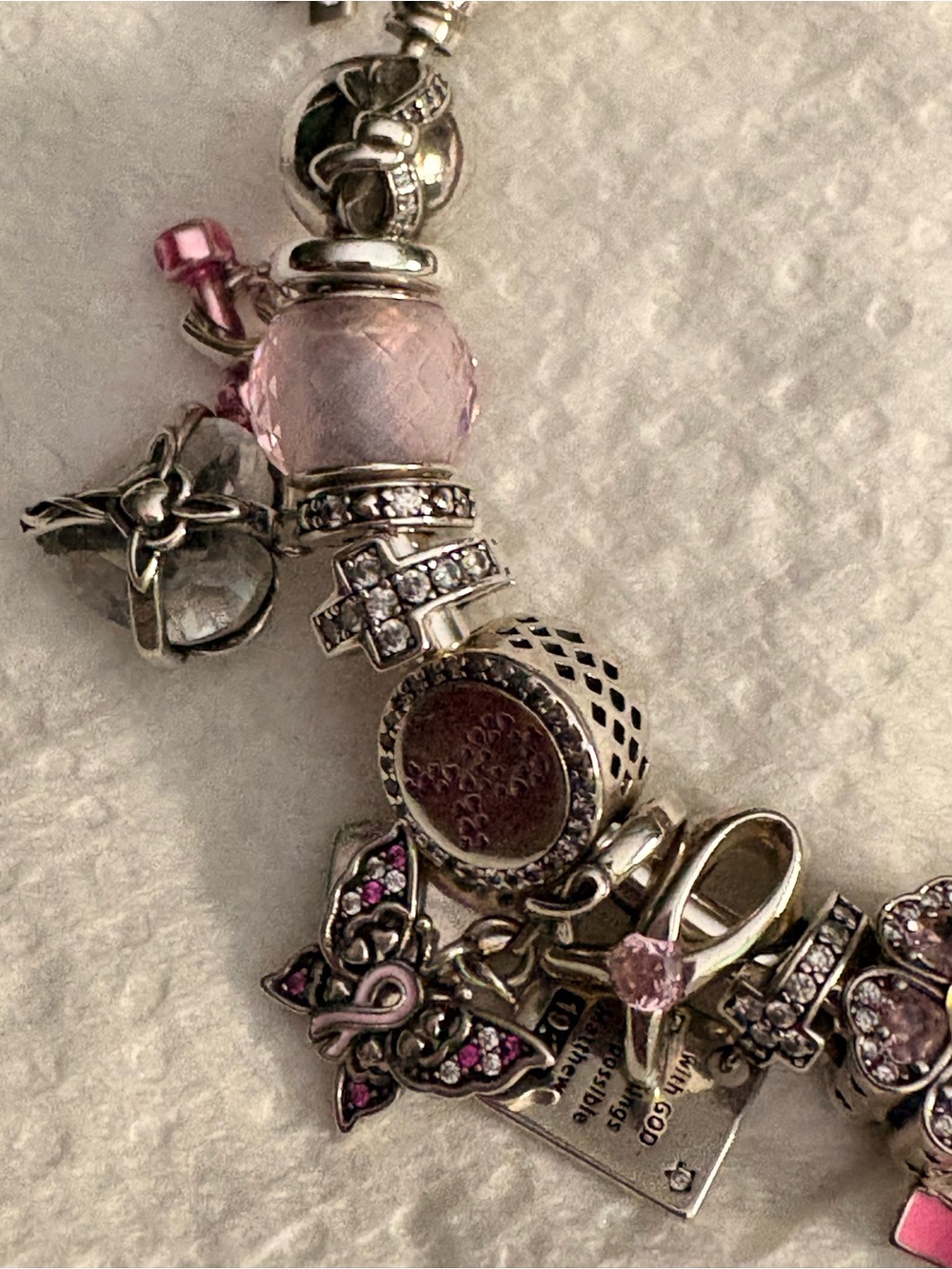 Pandora breast cancer awareness themed bracelet - Picture 2 of 10